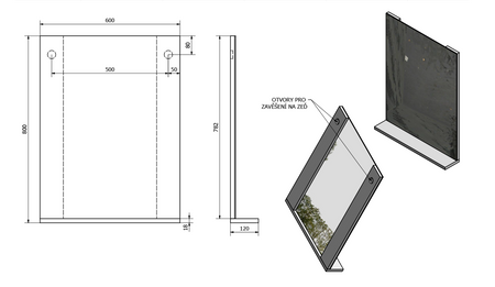 BETA lustro 60x80x12cm