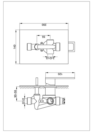 NEXEN Chrom Podtynkowa bateria wannowo-prysznicowa z dwoma wyjściami