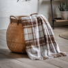 Check Faux Mohair Throw Tan 1300x1800mm