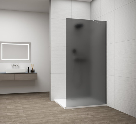 ESCA CHROME jednoczęściowa kabina przysznicowa Walk-In, montaż przy ścianie, szkło mat dymione, 1000 mm