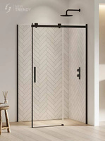 KABINA SOFTI BLACK PROSTOKĄTNA  130x90x200 CZYSTE 8mm ACTIVE SHIELD
