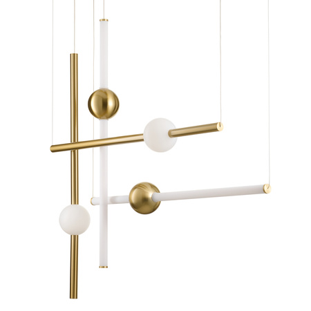 Lampa wisząca O-LINE L-4 - LED, 110 cm, mosiądz