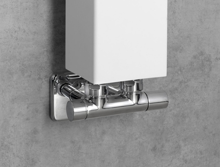 TWIN zestaw przyłączeniowy zespolony, rozstaw 50 mm, chrom