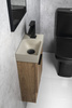 PICCOLINO umywalka betonowa, 30,8x17cm, bateria z prawej strony, piaskowy mat