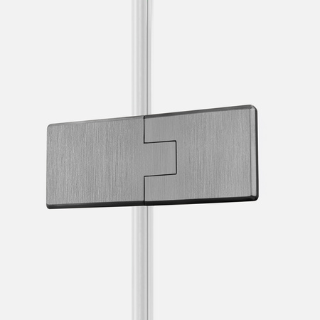 NZ2 Drzwi wnękowe OXIA GUNMETAL BRUSHED 1D L 80x200 szkło czyste 8mm Active Shield 2.0