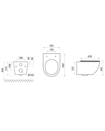 Miska wisząca WC Sinto 3.0 z deską