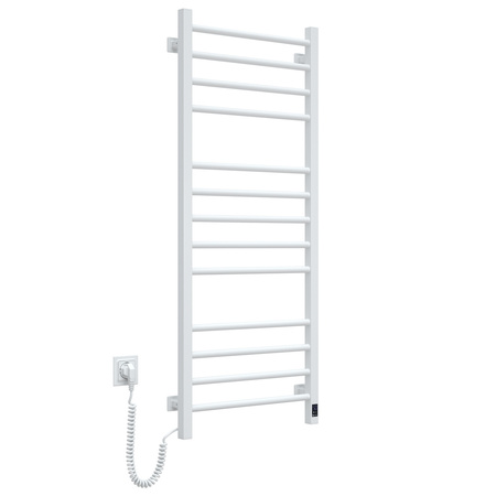 Elektryczny grzejnik łazienkowy CLASSIC QUADRO Sensor 500х1200, biały, lewa