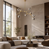 Lampa wisząca MODERN ORCHID-9 złoto szara 150 cm