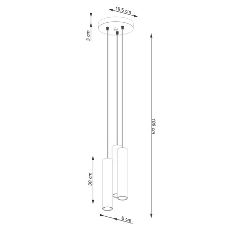 Lampa wisząca LAGOS 3P zielona oliwka