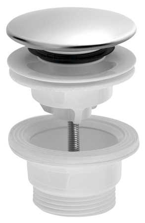 Korek umywalkowy 5/4“, klik-klak, duży grzybek, 4-45mm, ABS/stal nierdzewna