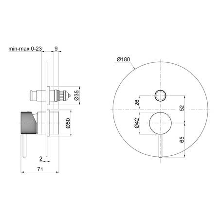 ULTRASAN bateria prysznicowa podtynkowa, 2 wyjście, złoty mat