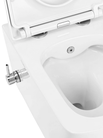 Miska WC wisząca z deską prostokątna biały połysk ORION TR2237