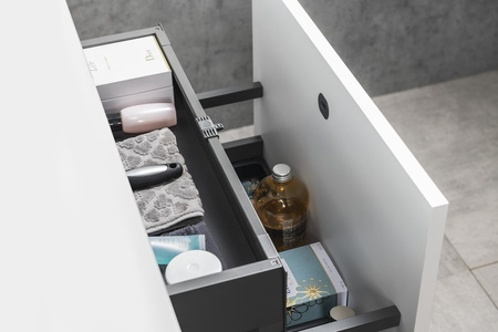 SKARA szafka pod umywalkę 100x49,5x46,5cm, czarny mat/biały mat