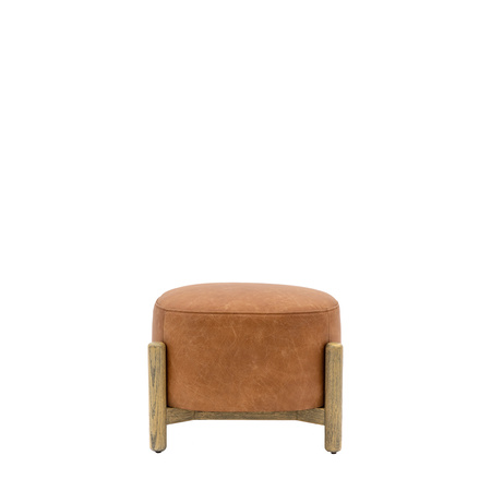 Tindon Footstool Vintage Brown Leather 450x380x360
