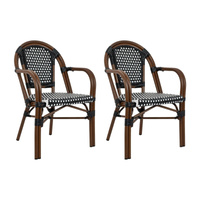 Zestaw 2 krzeseł ogrodowych CAFE PARIS    ARM brązowy rattan