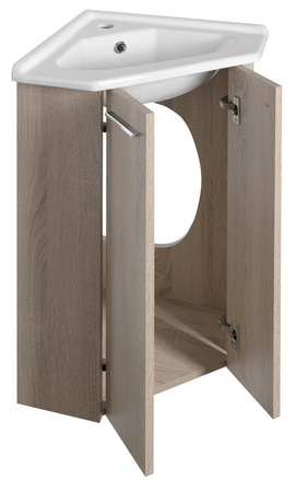 ZOJA szafka umywalkowa narożna 39x74x39cm, dąb platin