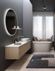 VALET Ceramiczna półka 39,5x20,5  cm do lustra okrągłego JOY lewa biały mat
