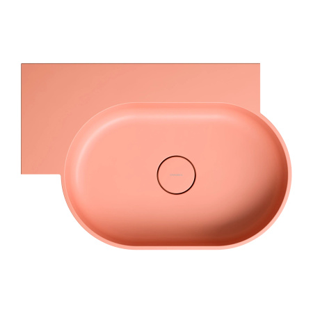 OVO M+ umywalka nablatowa/wisząca - lewa, 64 x 44 cm, coral mat