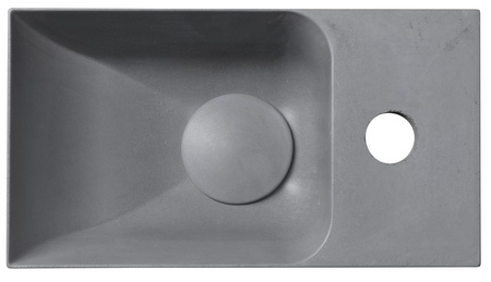 PICCOLINO umywalka betonowa, 30,8x17cm, bateria z prawej strony, szary mat