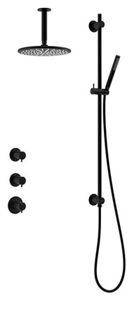 Silhouet SR2 Podtynkowy termostatyczny zestaw prysznicowy matowa czerń