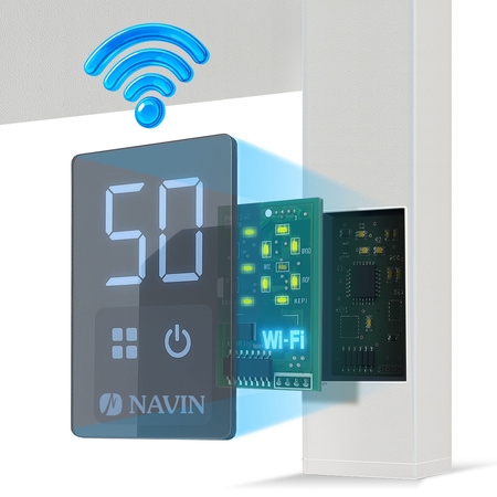 Elektryczny grzejnik łazienkowy BIAŁY LEVANTE Sensor z WI-FI 450х1400 prawa