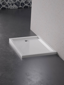 Brodzik NEW CANTARE prostokątny 130x80x4,5 obudowa zintegrowana gł. 2,5 cm, o90