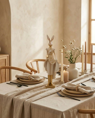 Figurka dekoracyjna SHP RABBIT beżowa /   złota