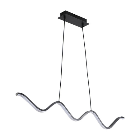 Lampa wisząca ZIGZAG 90 cm - LED, czarna, falista listwa