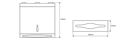 Podajnik ręczników papierowych 285x370x105mm, stal nierdzewna polerowana