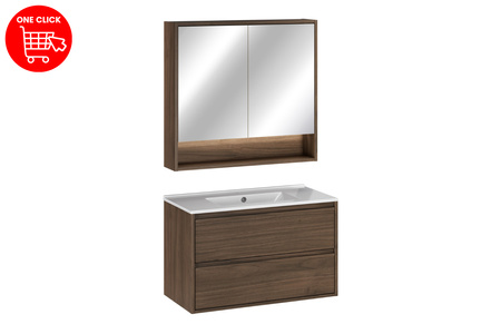 Zestaw meblowy 80cm z umywalką meblową Lava i szafką z lustrem