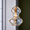 Kelda Shaped Pendant Satin Brass Champagne