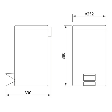 SIMPLE LINE kosz na śmieci okrągły 12l, czarny mat
