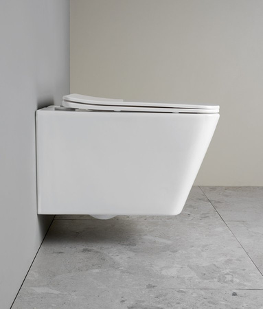 PORTO WC wiszące, Vortex Rimless, 36x52cm, biały