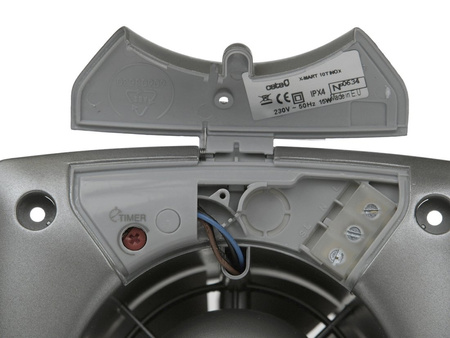 X - MART 15T wentylator łazienkowy, 25W, wylot 150mm, stal nierdzewna mat