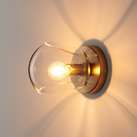 Lampa ścienna COSMIC 15 cm - szklano złoty kinkiet