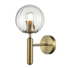 Lampa ścienna PALLA 15 cm - kinkiet złoty ze szklanym kloszem