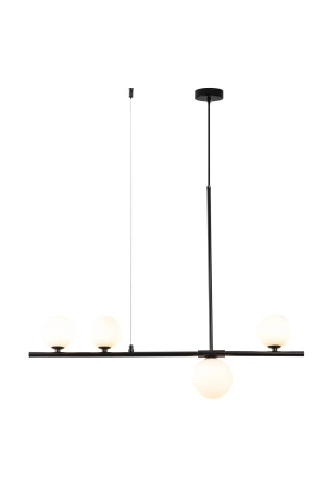 Lampa wisząca MODERNO 80 cm -czarna z białymi kloszami