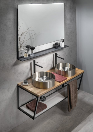 SKA konsola pod umywalkę z półką 1200x400x460mm, czarny mat