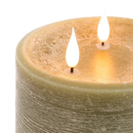 LED 3 Wick Candle Olive 150x150x150mm