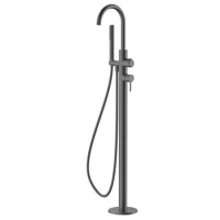 Bateria wannowa wolnostojąca z zestawem natryskowym, gray metal