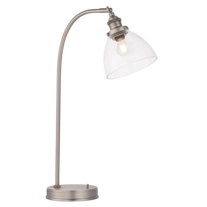 Lampa stołowa Hansen – szkło przezroczyste / srebrny, 15 × 30 × 53,3 cm