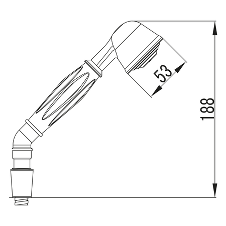 VICTORIA słuchawka prysznicowa, 188mm, mosiądz/chrom