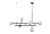 Lampa wisząca MODERNO DUO 100 cm -czarna z białymi kloszami