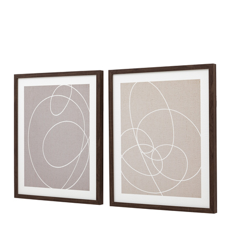 Obraz w ramie „Continuation” – naturalny, 50 × 3 × 60 cm, zestaw 2 szt.