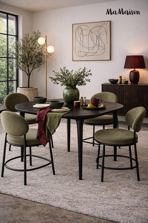 MaMaison stół jadalniany LAMINAR 120      czarny / drewno