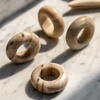 Novi Napkin Rings Set of 4 Beige Marble 58x58x20mm