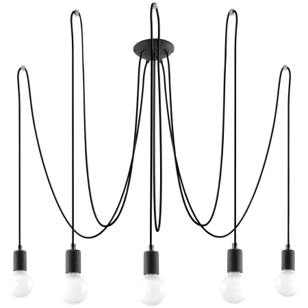 Żyrandol EDISON 5 czarny