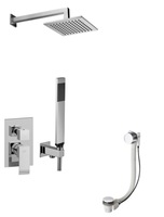 Zestaw wannowy podtynkowy z napełnieniem przez przelew L-400mm 30x30cm SLIM-Paffoni/kolekcja Level