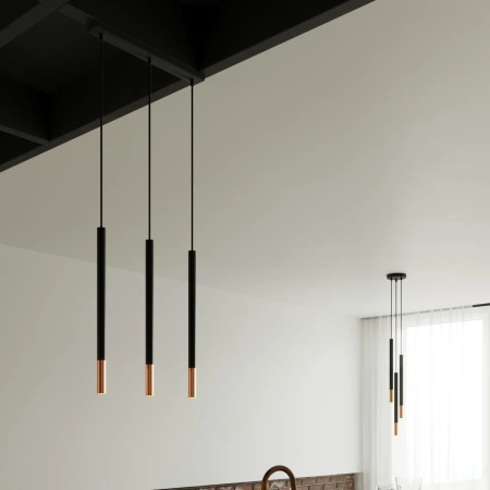 Lampa wisząca MOZAICA 3P czarny/miedź