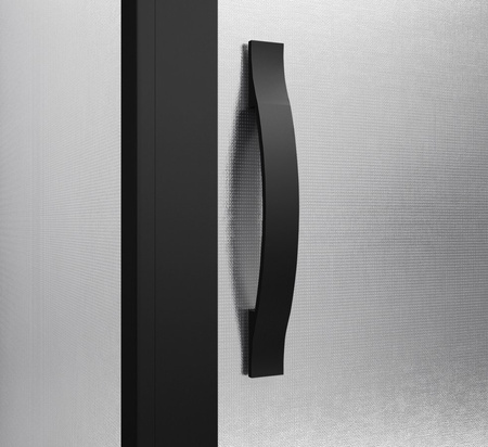 SIGMA SIMPLY BLACK drzwi prysznicowe przesuwne, wejście z rogu 1000 mm, szkło BRICK